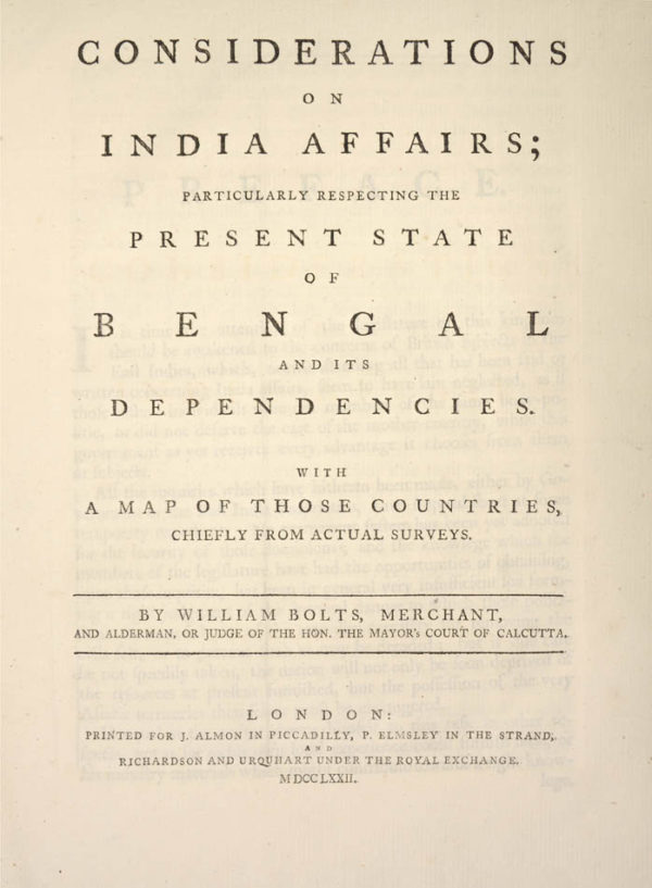 William. Considerations on India affairs;
