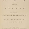 W[illiam]. An ode to the memory of the late Captain James Cook. By W. Fitzgerald